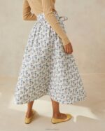 femmes Loeffler Randall crème/fleuri jupe matelassée Leigh vêtements 8HL8244 - Image 3