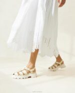femmes Loeffler Randall crème/naturel sandale à cage talia chaussures 8HL8112 - Image 3