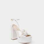 femmes Loeffler Randall crème plateforme de nœuds roz chaussures 8HL847