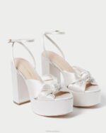 femmes Loeffler Randall crème plateforme de nœuds roz chaussures 8HL847 - Image 4