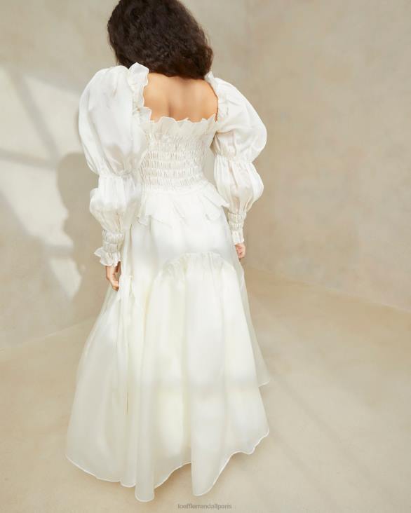 femmes Loeffler Randall crème robe en organza à smocks suzette vêtements 8HL8170 - Image 3