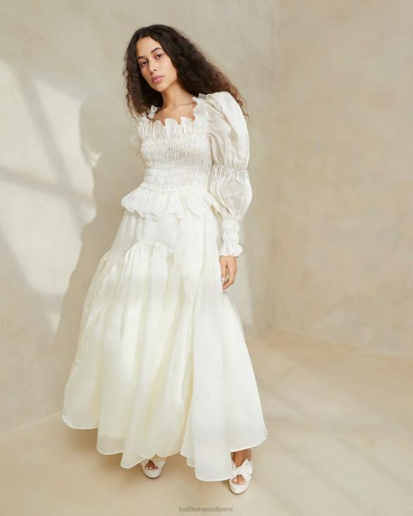 femmes_loeffler_randall_creme_robe_en_organza_a_smocks_suzette_vetements_8hl8170.jpg femmes Loeffler Randall crème robe en organza à smocks suzette vêtements 8HL8170 - Image 1