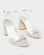 femmes Loeffler Randall crème sandale à talon courbé malia chaussures 8HL845 - Image 3