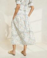 femmes Loeffler Randall crème/trèfle/coquelicot multi floral jupe midi à taille cintrée theodora vêtements 8HL8218 - Image 3