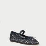 femmes Loeffler Randall crochet noir ballerines Léonie chaussures 8HL8301