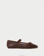 femmes Loeffler Randall cuir chocolat ballerines Léonie chaussures 8HL8296 - Image 2