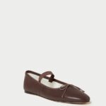 femmes Loeffler Randall cuir chocolat ballerines Léonie chaussures 8HL8296