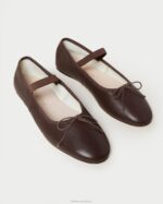 femmes Loeffler Randall cuir chocolat ballerines Léonie chaussures 8HL8296 - Image 3