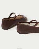 femmes Loeffler Randall cuir chocolat ballerines Léonie chaussures 8HL8296 - Image 4