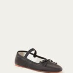 femmes Loeffler Randall Cuir noir ballerines Léonie chaussures 8HL8293