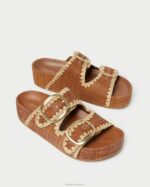 femmes Loeffler Randall cuona/naturel sandale theo marron à semelle intérieure chaussures 8HL8121 - Image 4