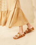 femmes Loeffler Randall cuona/naturel sandale theo marron à semelle intérieure chaussures 8HL8121 - Image 5