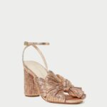 femmes Loeffler Randall dune talon à nœud plissé camélia chaussures 8HL872