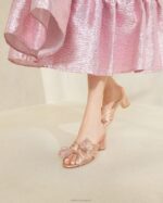 femmes Loeffler Randall dune talon à nœud plissé emilia chaussures 8HL863 - Image 5
