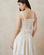 femmes Loeffler Randall écru haut smocké anita vêtements 8HL8251 - Image 2