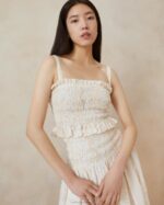 femmes Loeffler Randall écru haut smocké anita vêtements 8HL8251 - Image 3