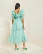 femmes Loeffler Randall écume de mer robe à manches bouffantes et volants shannon vêtements 8HL8174 - Image 3