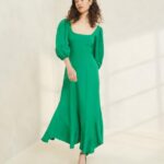femmes Loeffler Randall émeraude robe courbe carmina vêtements 8HL8185