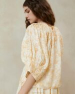 femmes Loeffler Randall floral de vigne ton sur ton haut smocké sloane vêtements 8HL8241 - Image 2