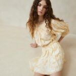 femmes Loeffler Randall floral de vigne ton sur ton jupe smockée sidney vêtements 8HL8246