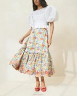 femmes Loeffler Randall floral multi coquelicot jupe opale à ourlet volanté vêtements 8HL8227 - Image 2