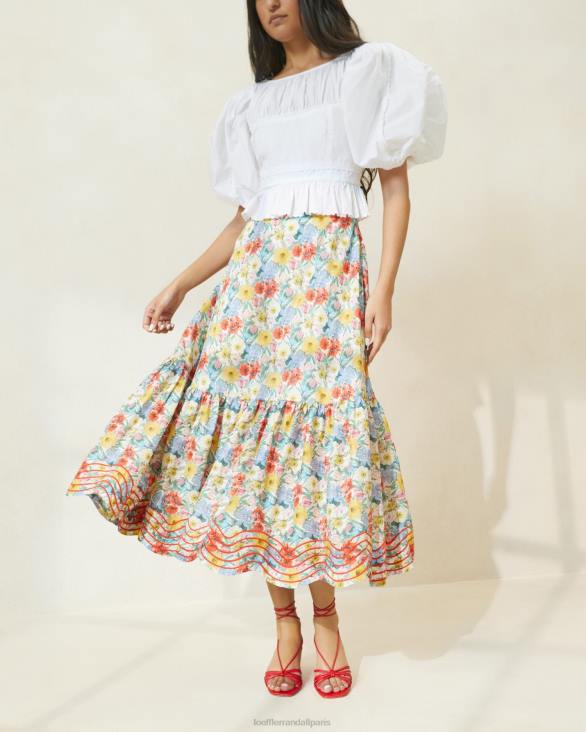femmes Loeffler Randall floral multi coquelicot jupe opale à ourlet volanté vêtements 8HL8227 - Image 2