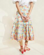 femmes Loeffler Randall floral multi coquelicot jupe opale à ourlet volanté vêtements 8HL8227 - Image 3