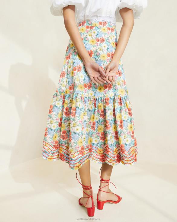 femmes Loeffler Randall floral multi coquelicot jupe opale à ourlet volanté vêtements 8HL8227 - Image 3