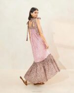 femmes Loeffler Randall fraise/marron fleuri robe shae à ourlet volanté vêtements 8HL8186 - Image 2