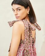 femmes Loeffler Randall fraise/marron fleuri robe shae à ourlet volanté vêtements 8HL8186 - Image 3