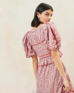 femmes Loeffler Randall imprimé fraise haut à basque à manches bouffantes anna fraise vêtements 8HL8205 - Image 3