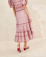 femmes Loeffler Randall imprimé fraise jupe midi à ourlet festonné ellie fraise vêtements 8HL8225 - Image 3