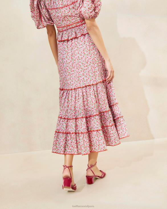 femmes Loeffler Randall imprimé fraise jupe midi à ourlet festonné ellie fraise vêtements 8HL8225 - Image 3