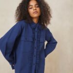 femmes Loeffler Randall indigo manteau de corvée à œillets zeke vêtements 8HL8261