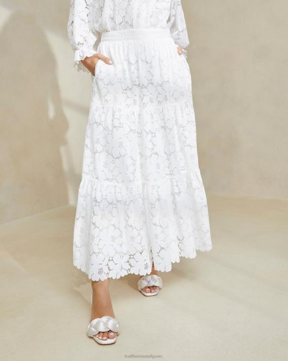 femmes Loeffler Randall Ivoire jupe à volants en dentelle crème Luna vêtements 8HL8217 - Image 2