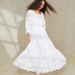 femmes Loeffler Randall Ivoire jupe à volants en dentelle crème Luna vêtements 8HL8217