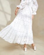 femmes Loeffler Randall Ivoire jupe à volants en dentelle crème Luna vêtements 8HL8217 - Image 3