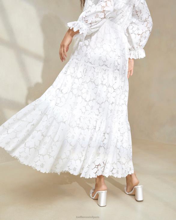 femmes Loeffler Randall Ivoire jupe à volants en dentelle crème Luna vêtements 8HL8217 - Image 3