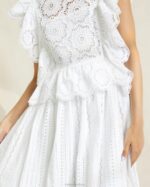 femmes Loeffler Randall Ivoire robe en dentelle à manches flottantes brynn vêtements 8HL8173 - Image 2