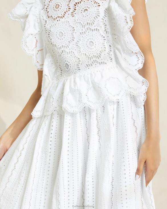 femmes Loeffler Randall Ivoire robe en dentelle à manches flottantes brynn vêtements 8HL8173 - Image 2