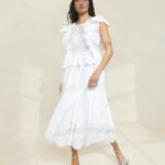 femmes Loeffler Randall Ivoire robe en dentelle à manches flottantes brynn vêtements 8HL8173