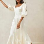 femmes Loeffler Randall Ivoire robe longue courbe carmina vêtements 8HL8169