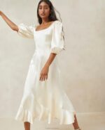 femmes Loeffler Randall Ivoire robe longue courbe carmina vêtements 8HL8169