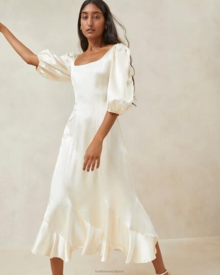 femmes Loeffler Randall Ivoire robe longue courbe carmina vêtements 8HL8169