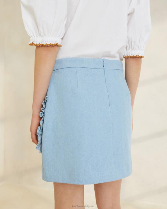 femmes Loeffler Randall jean léger jupe eura à poches et volants vêtements 8HL8229 - Image 3