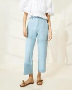 femmes Loeffler Randall jean léger pantalon de charpentier roy vêtements 8HL8216 - Image 2