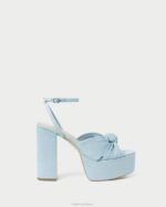 femmes Loeffler Randall jean léger plateforme de nœuds roz chaussures 8HL884 - Image 2