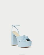 femmes Loeffler Randall jean léger plateforme de nœuds roz chaussures 8HL884