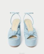 femmes Loeffler Randall jean léger plateforme de nœuds roz chaussures 8HL884 - Image 3