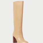 femmes Loeffler Randall kaki botte haute dorée chaussures 8HL8288